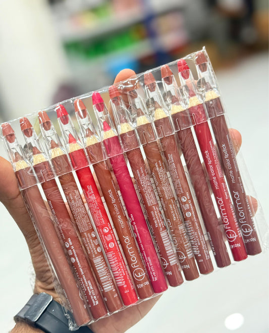 Flormar Lip Pencil Waterproof lip liner Pack of 12