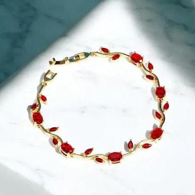 Buy 1 Get 1% Elegant Gold Plated Tulip Bracelet For Girls and Womens